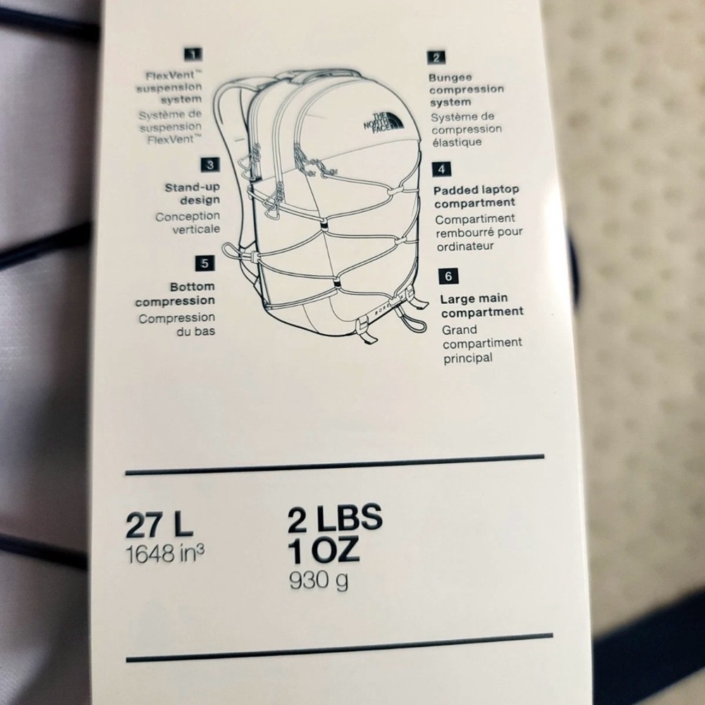 The North Face Women's BOREALIS Blue and White Backpack NEW!! - Picture 6 of 14